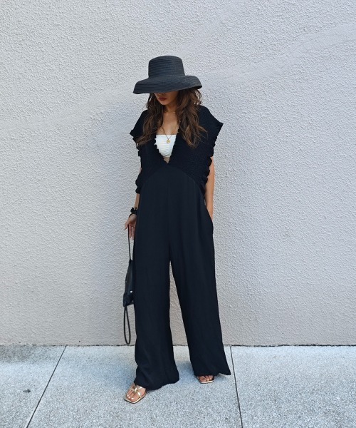 esutoreja（エストレジャ）の「レースアップオールインワン（つなぎ/オールインワン・レディース・ブラウン/ブラック・FREE）」の5枚目の写真