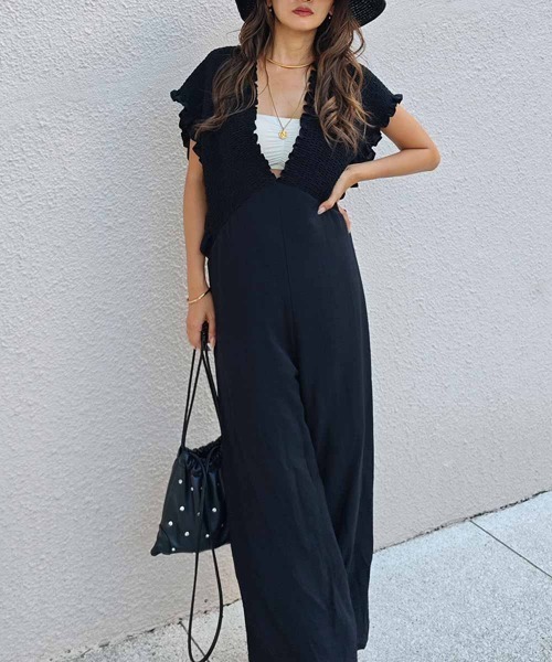 esutoreja（エストレジャ）の「レースアップオールインワン（つなぎ/オールインワン・レディース・ブラウン/ブラック・FREE）」の6枚目の写真