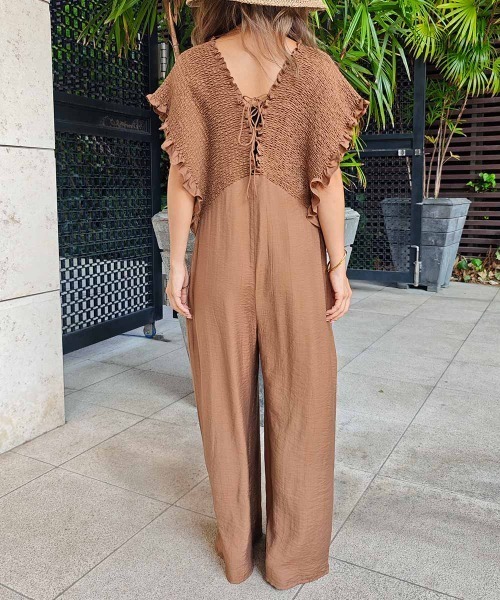 esutoreja（エストレジャ）の「レースアップオールインワン（つなぎ/オールインワン・レディース・ブラウン/ブラック・FREE）」の15枚目の写真