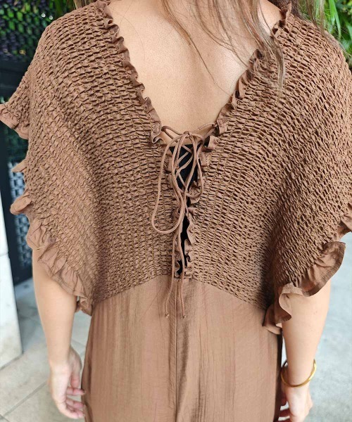 esutoreja（エストレジャ）の「レースアップオールインワン（つなぎ/オールインワン・レディース・ブラウン/ブラック・FREE）」の16枚目の写真