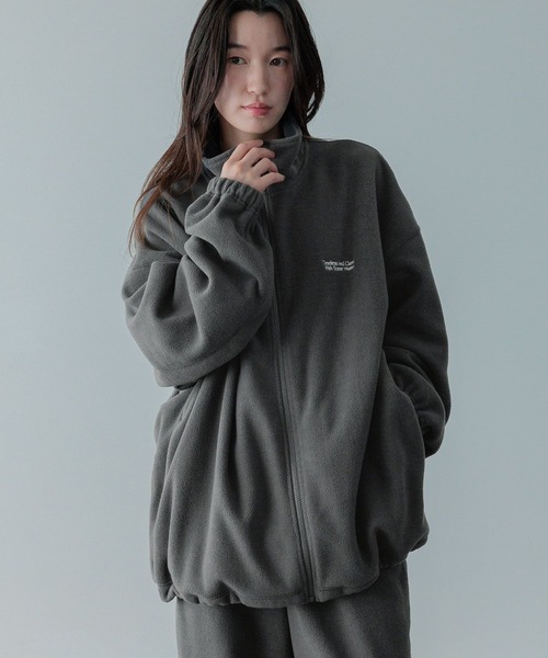 LOWRYS FARM（ローリーズファーム）の「【LFM(U)】FLEECE ZIP ブルゾン　 592723（ブルゾン・メンズ・ブラック/チャコールグレー・MEDIUM/LARGE）」の2枚目の写真
