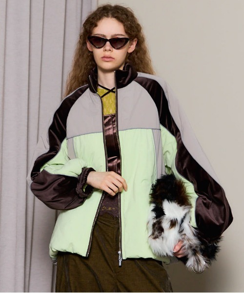 セール】Velour Combination Puffer Blouson/ベロアコンビパッファー