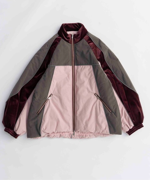 MAISON SPECIAL(メゾンスペシャル)の「Velour Combination Puffer Blouson/ベロアコンビパッファーブルゾン(ブルゾン・レディース・グリーン/ピンク/ホワイト・FREE)」の10枚目の写真