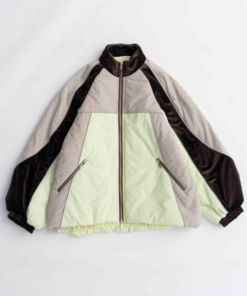 セール】Velour Combination Puffer Blouson/ベロアコンビパッファー