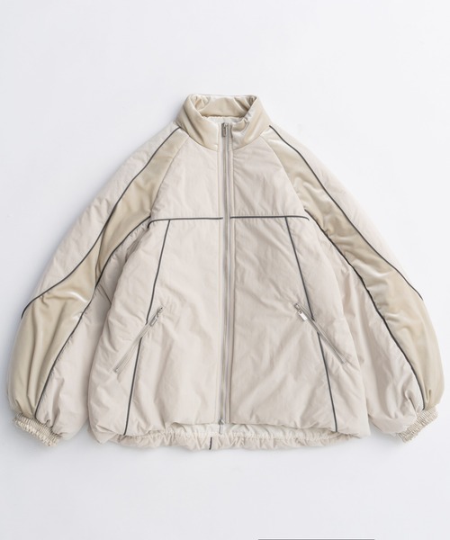 MAISON SPECIAL(メゾンスペシャル)の「Velour Combination Puffer Blouson/ベロアコンビパッファーブルゾン(ブルゾン・レディース・グリーン/ピンク/ホワイト・FREE)」の12枚目の写真