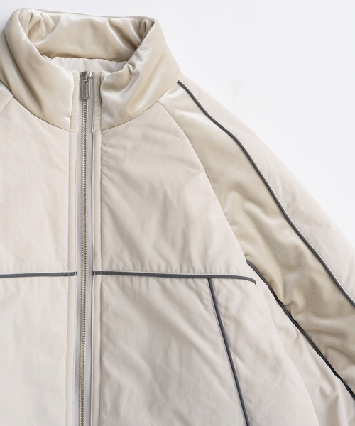 MAISON SPECIAL(メゾンスペシャル)の「Velour Combination Puffer Blouson/ベロアコンビパッファーブルゾン(ブルゾン・レディース・グリーン/ピンク/ホワイト・FREE)」の14枚目の写真