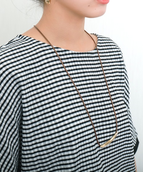 libelle more(リベル モア)の「シャーリングドルマントップス(Tシャツ/カットソー・レディース・オフホワイト/ブラウン系その他/ブラック/ホワイト系その他・M)」の21枚目の写真