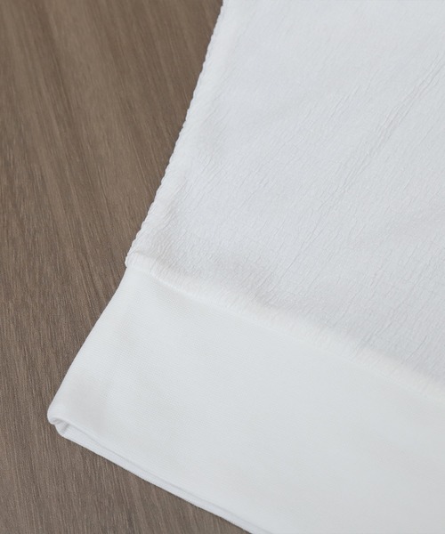 libelle more(リベル モア)の「シャーリングドルマントップス(Tシャツ/カットソー・レディース・オフホワイト/ブラウン系その他/ブラック/ホワイト系その他・M)」の10枚目の写真