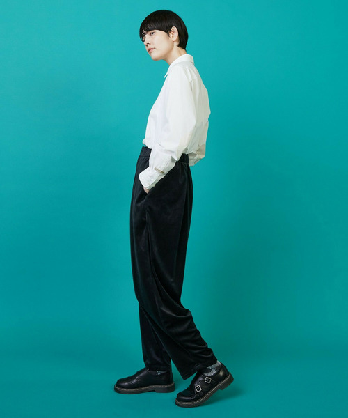 FRAPBOIS（フラボア）の「ベロアサール パンツ（その他パンツ・レディース・ブラック/ネイビー・1/0）」の9枚目の写真