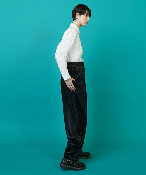 FRAPBOIS（フラボア）の「ベロアサール パンツ（その他パンツ・レディース・ブラック/ネイビー・1/0）」の11枚目の写真