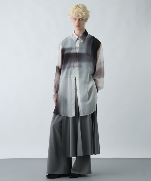 HARE（ハレ）の「ロングスカートレイヤードパンツ(HARE)（その他パンツ・メンズ・ブラック/グレー・FREE）」の6枚目の写真