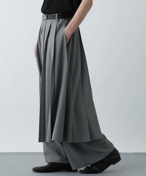 HARE（ハレ）の「ロングスカートレイヤードパンツ(HARE)（その他パンツ・メンズ・ブラック/グレー・FREE）」の11枚目の写真