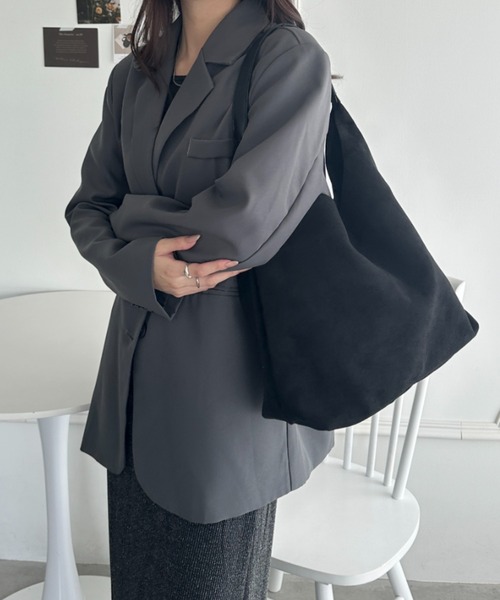 wears（ウェアーズ）の「ポーチ付き スウェード風ワンハンドルバッグ（トートバッグ・レディース・ブラック/ダークブラウン/キャメル/ベージュ・FREE）」の7枚目の写真