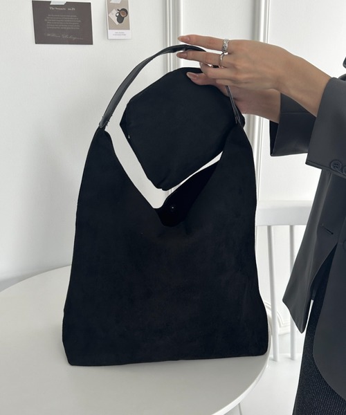 wears（ウェアーズ）の「ポーチ付き スウェード風ワンハンドルバッグ（トートバッグ・レディース・ブラック/ダークブラウン/キャメル/ベージュ・FREE）」の13枚目の写真