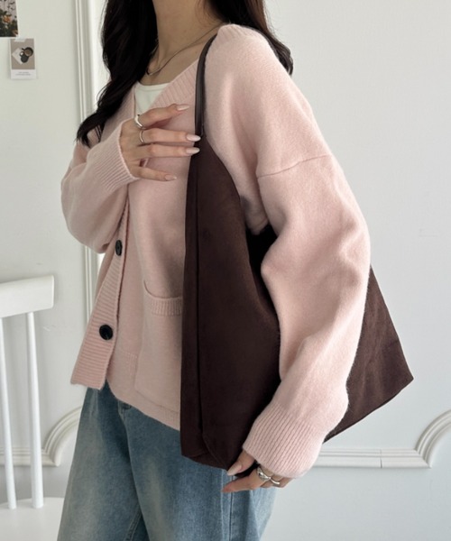 wears（ウェアーズ）の「ポーチ付き スウェード風ワンハンドルバッグ（トートバッグ・レディース・ブラック/ダークブラウン/キャメル/ベージュ・FREE）」の16枚目の写真