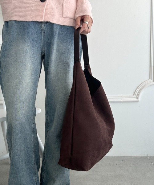 wears（ウェアーズ）の「ポーチ付き スウェード風ワンハンドルバッグ（トートバッグ・レディース・ブラック/ダークブラウン/キャメル/ベージュ・FREE）」の19枚目の写真