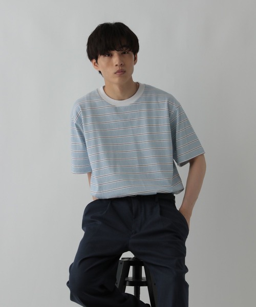 GLOBAL WORK(グローバルワーク)の「アソートコットンTシャツ/CLEAN MODE/587649(Tシャツ/カットソー・メンズ・イエロー系その他5/ブルー系その他6/ホワイト系その他5/ブラック系その他/ネイビー系8/グレー系その他5・L/M/S)」の4枚目の写真