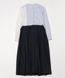 【値下げしました】LANVIN en Blue ドッキングワンピース SALE／50%OFF】LANVIN en Bleu ストライプMIXドッキング