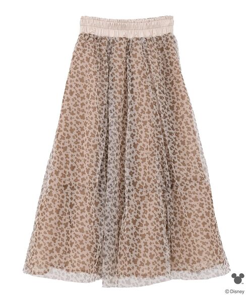 Disney（ディズニー）の「ミッキー/レオパード柄チュールスカート（スカート・レディース・ライトベージュ・FREE）」の6枚目の写真
