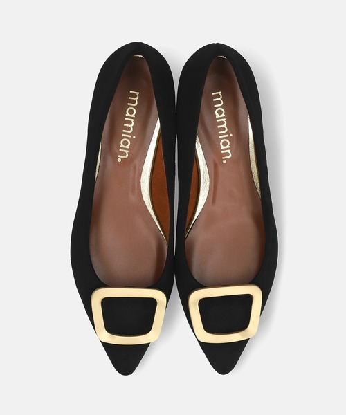 MAMIAN（マミアン）の「ポインテッドトゥ バックル付き フラットパンプス（パンプス・レディース・ブラック系その他/グレイッシュベージュ/ベージュ系その他/ブラック・24.0cm/23.5cm/23.0cm/22.5cm/25.0cm/24.5cm）」の17枚目の写真