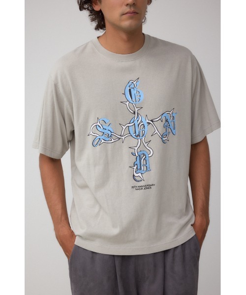 AZUL by moussy(アズールバイマウジー)の「【NAS】ビンテージラップ半袖TEE(Tシャツ/カットソー・メンズ・グレー/ブラック・FREE)」の2枚目の写真