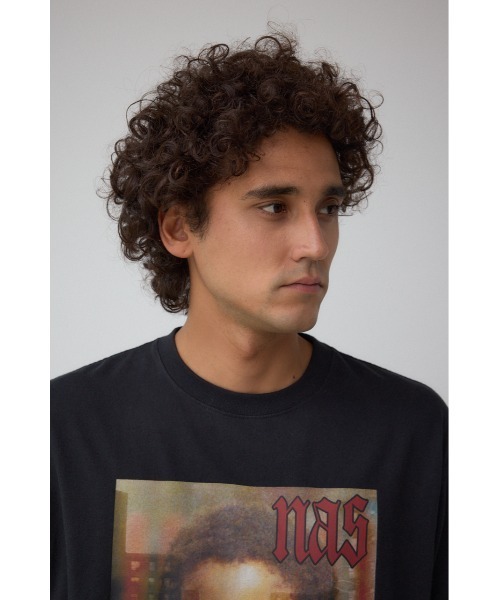 AZUL by moussy(アズールバイマウジー)の「【NAS】ビンテージラップ半袖TEE(Tシャツ/カットソー・メンズ・グレー/ブラック・FREE)」の3枚目の写真