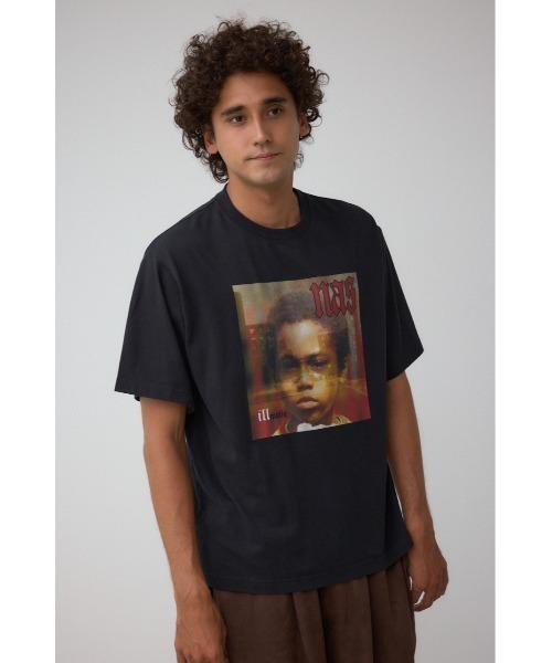 AZUL by moussy(アズールバイマウジー)の「【NAS】ビンテージラップ半袖TEE(Tシャツ/カットソー・メンズ・グレー/ブラック・FREE)」の4枚目の写真