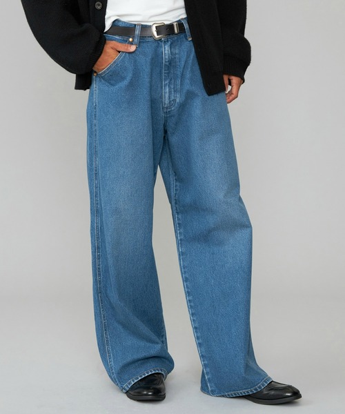 Lee（リー）の「Wrangler/ラングラー【US ORIGINAL】ワイドジーンズ/ワイドデニムパンツ（デニムパンツ・メンズ・ブルー・SMALL/LARGE/MEDIUM）」の3枚目の写真