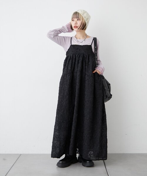 W CLOSET ダブルクローゼット　ワンピース　サイズM フラワーレースミニキャミワンピ（ワンピース）｜w closet