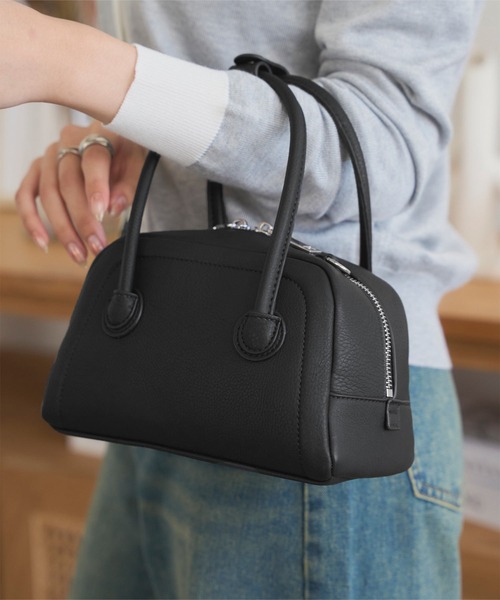 KOBE LETTUCE（コウベレタス）の「ミニボストンハンドバッグ（ハンドバッグ・レディース・ワイン/ブラック/ブラウン・F）」の9枚目の写真