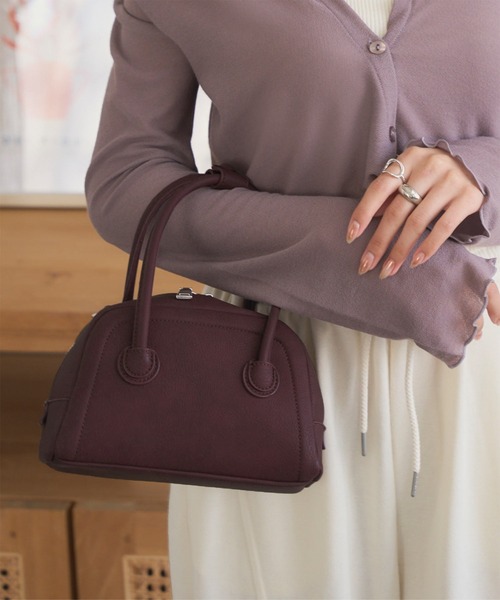 KOBE LETTUCE（コウベレタス）の「ミニボストンハンドバッグ（ハンドバッグ・レディース・ワイン/ブラック/ブラウン・F）」の12枚目の写真