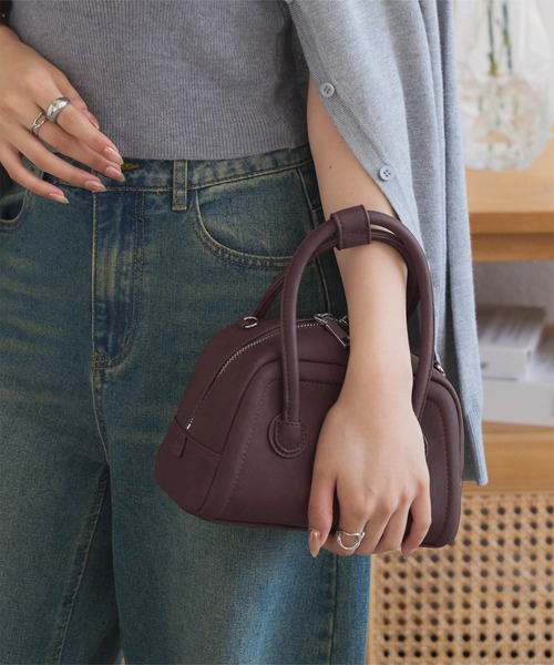 KOBE LETTUCE（コウベレタス）の「ミニボストンハンドバッグ（ハンドバッグ・レディース・ワイン/ブラック/ブラウン・F）」の13枚目の写真