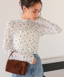 titivate | フラワーレースボトルネックトップス(Tシャツ/カットソー)