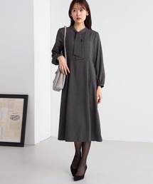 GALLORIA（ギャローリア）の「お手入れ楽々　幾何柄プリントボウタイワンピース（ワンピース）」