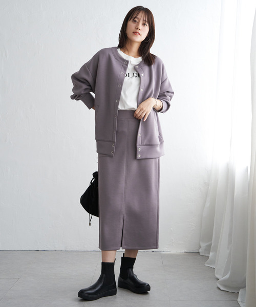 ikka（イッカ）の「【雑誌InRed11月号掲載】GOKU楽鹿の子ダンボールスカート【洗濯機で洗える】（スカート・レディース・ブラック/ベージュ/ブルー/グリーン/モカ・S/M/L）」の14枚目の写真