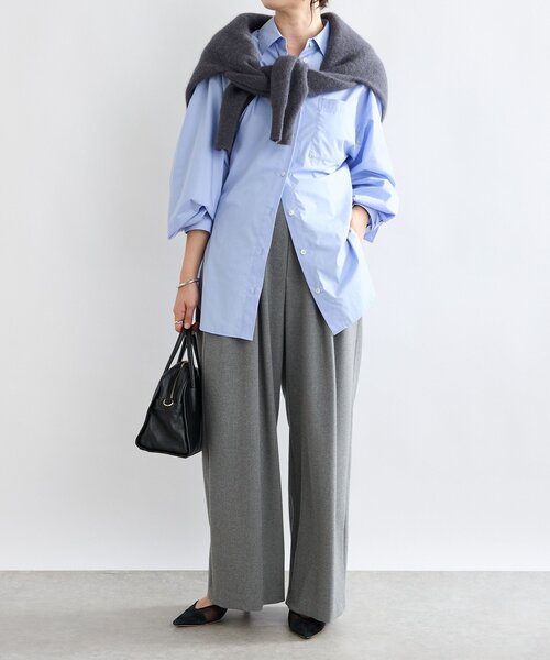 RIVE DROITE（リヴドロワ）の「【抜け感シルエット】ヘアリーウール片畦Vネックニット（ニット/セーター・レディース・バーガンディー/ライトベージュ/グレー系その他/グレー/チャコールグレー/バイオレット・FREE）」の12枚目の写真