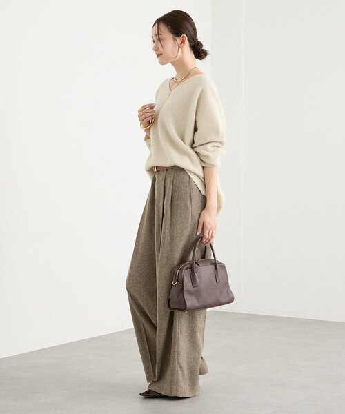 RIVE DROITE(リヴドロワ)ニットジャケット bwn 首元ゆったり