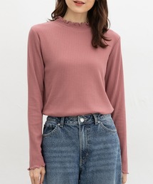 ピンクハイネックカットソー0 暖かい＆着心地抜群タートルネックニットsdpxyf6538 ピンク