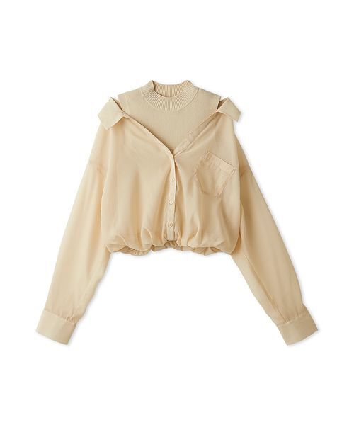 完売色♥️新作新品✨Sustainableシアーシャツドッキングプルオーバー Sustainableシアーシャツドッキングプルオーバー（ニット