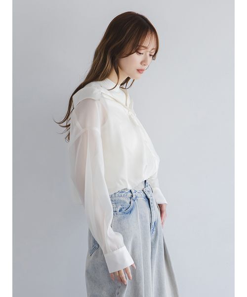 Sustainableシアーシャツドッキングプルオーバー（ニット
