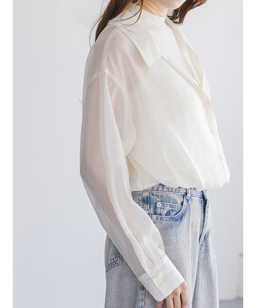 SNIDEL2025Sustainableブラウスドッキングプルオーバー SNIDEL｜Sustainableシアーシャツドッキングプルオーバー | Rakuten