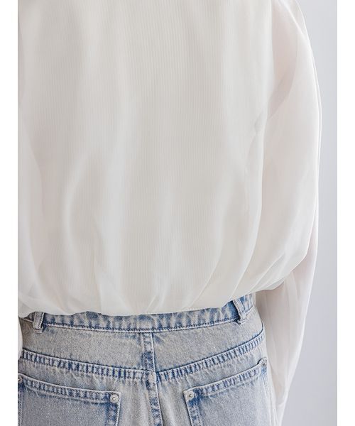 完売色♥️新作新品✨Sustainableシアーシャツドッキングプルオーバー Sustainableシアーシャツドッキングプルオーバー（ニット
