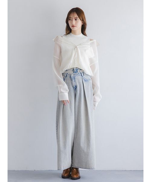 Sustainableシアーシャツドッキングプルオーバー（ニット/セーター