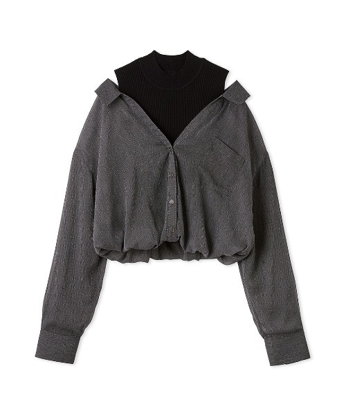 SNIDEL（スナイデル）の「Sustainableシアーシャツドッキングプルオーバー（ニット/セーター・レディース・アイボリー/イエロー/チェック・F）」の3枚目の写真