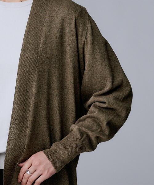 UNTITLED（アンタイトル）の「【きれいめ羽織り/オフィス】釦レスカーディガン（カーディガン/ボレロ・レディース・ブラウン系その他/ブラック・00/02/04/44）」の3枚目の写真