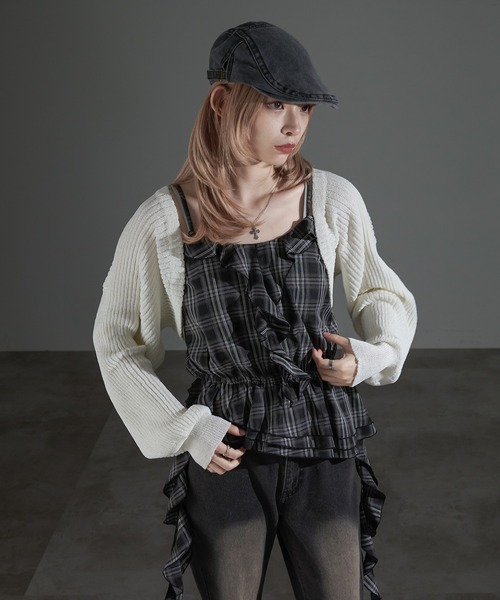 apres jour mignon(アプレジュールミニョン)の「カスケードフリルキャミチュニック【ZOZOTOWN限定アイテム】(チュニック・レディース・ブラウン系その他/ダークブラウン/ブラック・フリー/X-LARGE)」の11枚目の写真