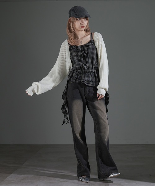 apres jour mignon(アプレジュールミニョン)の「カスケードフリルキャミチュニック【ZOZOTOWN限定アイテム】(チュニック・レディース・ブラウン系その他/ダークブラウン/ブラック・フリー/X-LARGE)」の13枚目の写真