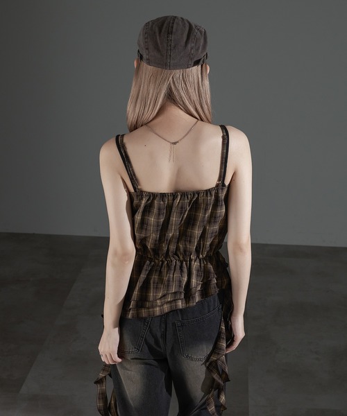 apres jour mignon(アプレジュールミニョン)の「カスケードフリルキャミチュニック【ZOZOTOWN限定アイテム】(チュニック・レディース・ブラウン系その他/ダークブラウン/ブラック・フリー/X-LARGE)」の17枚目の写真