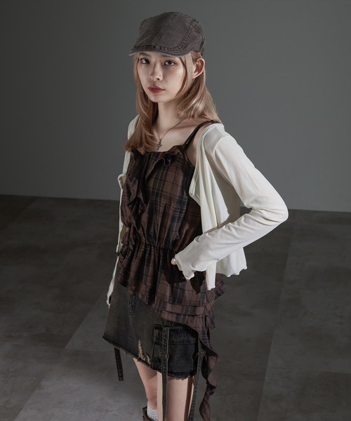 apres jour mignon(アプレジュールミニョン)の「カスケードフリルキャミチュニック【ZOZOTOWN限定アイテム】(チュニック・レディース・ブラウン系その他/ダークブラウン/ブラック・フリー/X-LARGE)」の20枚目の写真