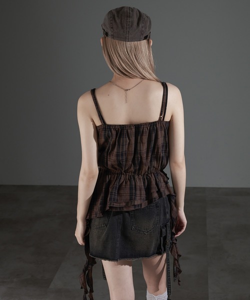 apres jour mignon(アプレジュールミニョン)の「カスケードフリルキャミチュニック【ZOZOTOWN限定アイテム】(チュニック・レディース・ブラウン系その他/ダークブラウン/ブラック・フリー/X-LARGE)」の22枚目の写真